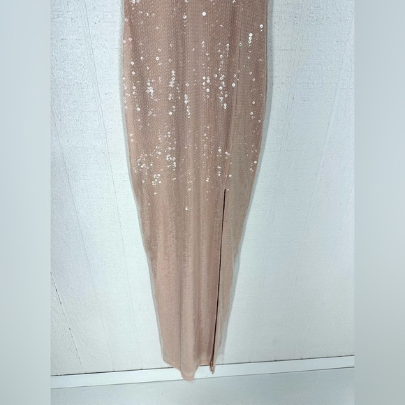 NWT Windsor Emerie V-Neck Cutout Slim Sequin Formal Dress light pink size XS - Picture 4 of 14